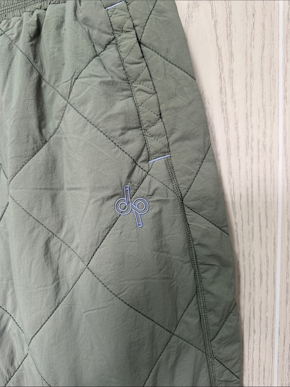 Anthropologie Daily Practice Quilted Olive Green Packable Joggers Small NWOT $14 - Picture 5 of 7